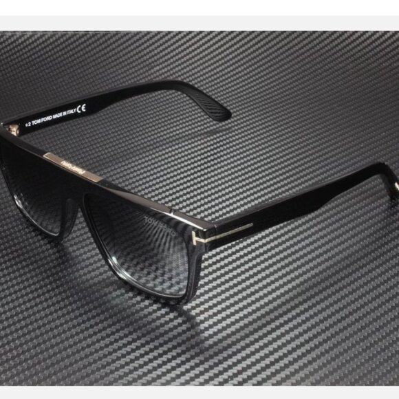 Tom Ford Men's Black 57mm Shiny Smoke Sunglasses